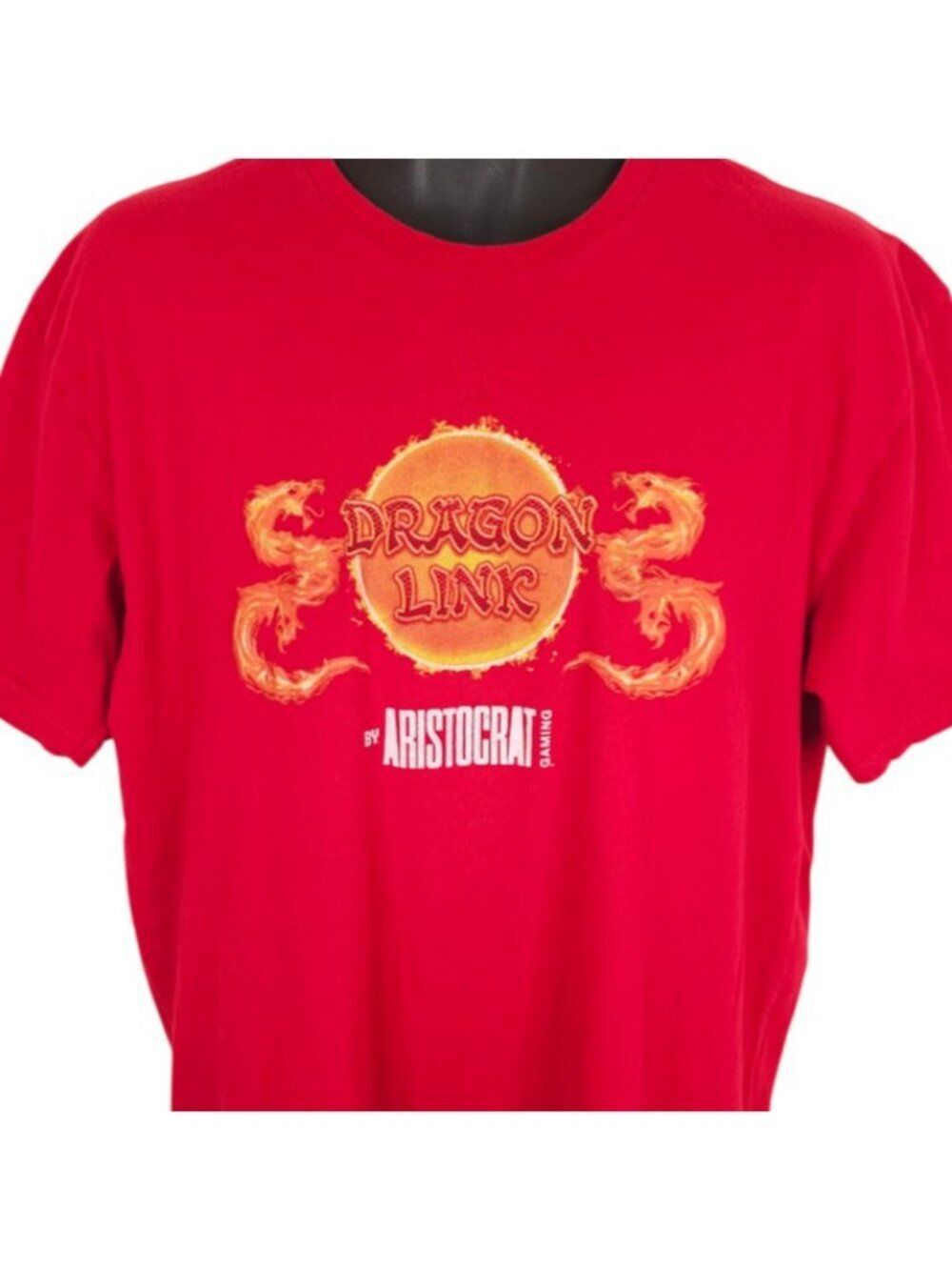 Dragon Link Slots T Shirt Mens Size XL Red Las Vegas Casino Gambling Aristocrat